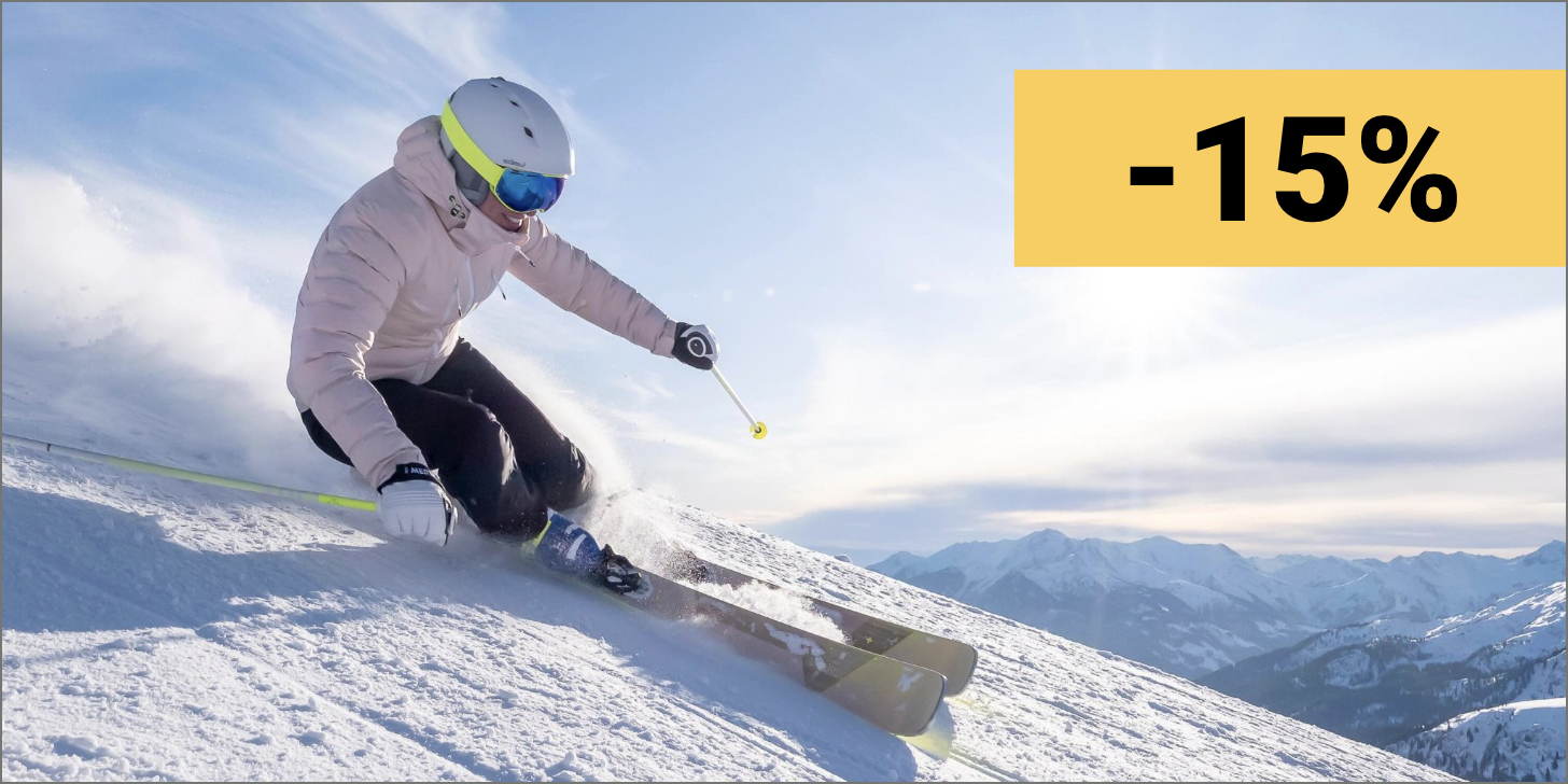 Im dłużej jeździsz, tym mniej płacisz! Wypożycz sprzęt narciarski na min. 7 dni z kodem "NARTY15" a otrzymasz 15% rabatu.
